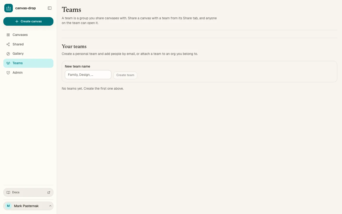 Teams & invites. Make a team for colleagues, contractors, or friends and family. Invite anyone by email. They join the instant they first sign in; no password for you to manage.